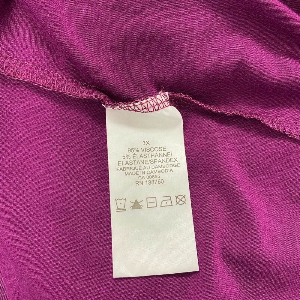 Penningtons Purple Relaxed Fit Long Top / Shirt Size 3x - Picture 3 of 6